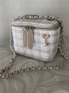 Mini Light Beige Tweed Crossbody