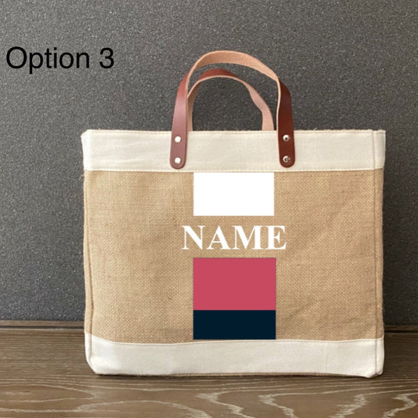 Stackable Stripes on Jute Shopping Tote