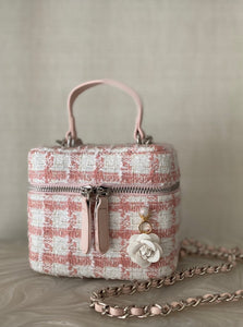 Mini Baby Pink Tweed Crossbody